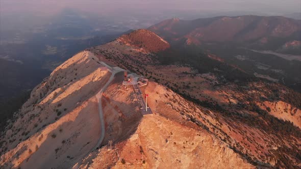 Aerial View of World Famous Paragliding and Parasailing Turkish Mount Babadag Spot for Extrim