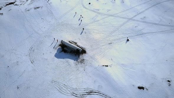 Solheimasandur Plane Wreck in Iceland Aerial View