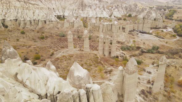 Cappadocia Landscape Aerial View. Turkey. Goreme National Park