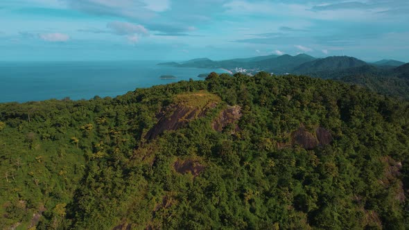 Aerial View of Black Rock Viewpoint in Phuket