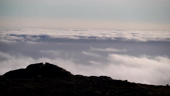 Clouds over Mountain Peak. Timelapse