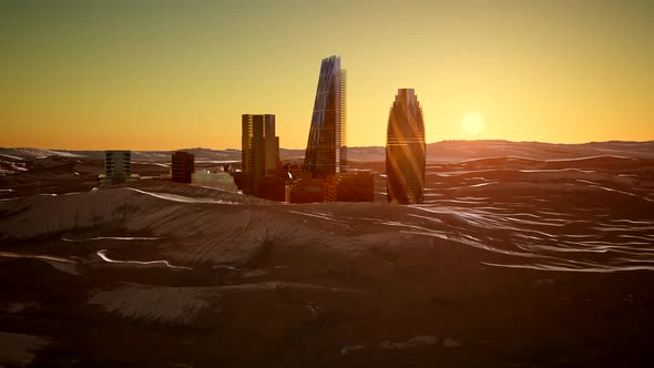 City Skyscrapes in Desert alt