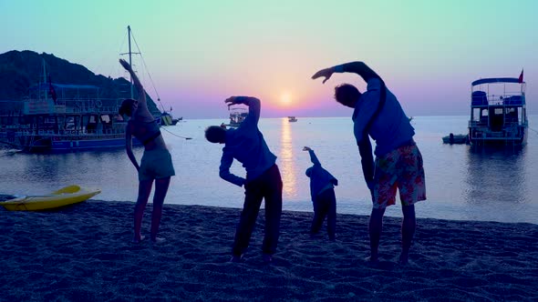 Sports Family on the Beach