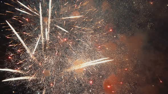 Colorful fireworks in the night sky