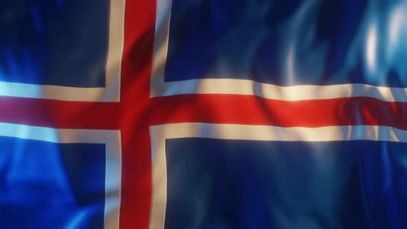 Iceland Flag with Edge Bump