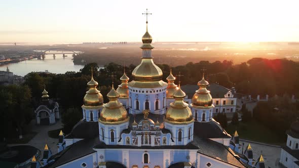 Kyiv, Ukraine: St. Michael's Golden-Domed Monastery in the Morning.