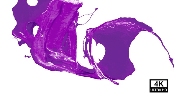 Collision Of Streaming Purple Paint Splash