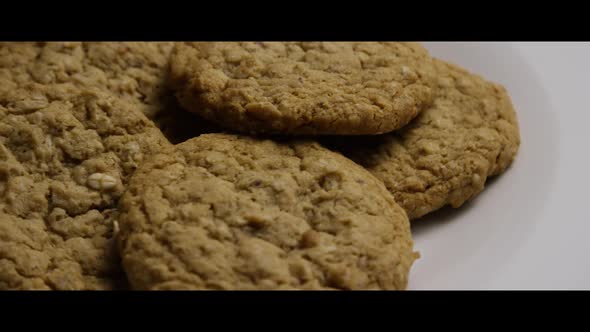 Cinematic, Rotating Shot of Cookies on a Plate - COOKIES 065