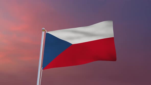 Flag Of Czechia Waving 4k