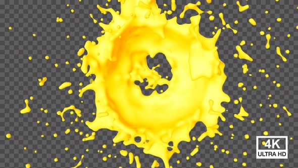 Circle Yellow Color Splash 4K