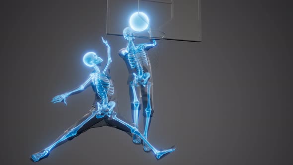 Basketball Game Players with Visible Bones alt