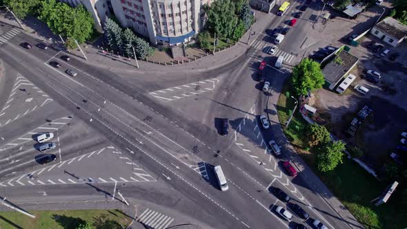 Traffic on the Road Junction in City