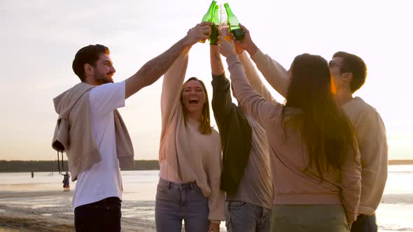 Friends Toasting Non Alcoholic Drinks on Beach