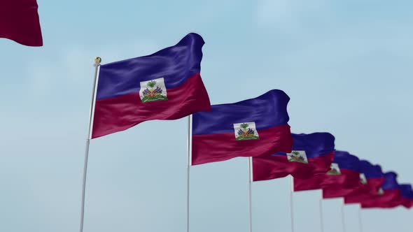 Haiti  Row Of Flags  alt