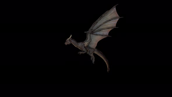 4K Dragon Flying Side View alt