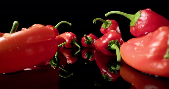 red fresh pepper chilli paprika food  hq super macro close-up