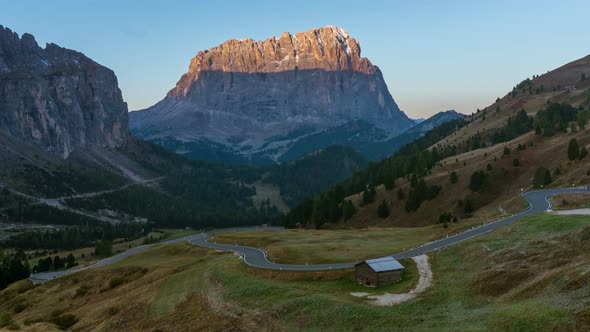 Sunrise Time Lapse of Dolomites Italy Landscape