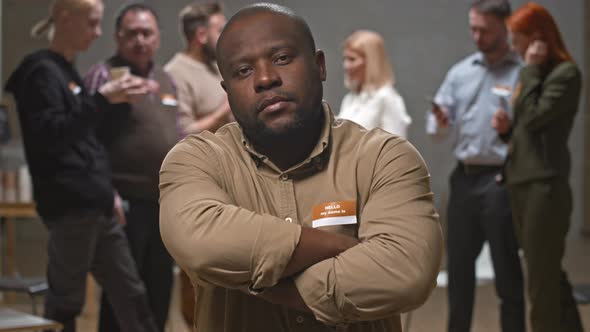 Portrait of African American Man at Mental Support Group Session