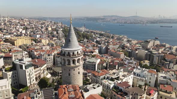 Aerial View Galata Tower Istanbul