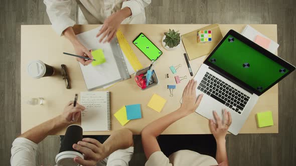 Business People Working in Modern Office Together Top View