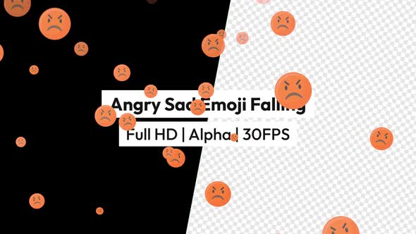 Enraged Angry Face Emoji Falling with Alpha