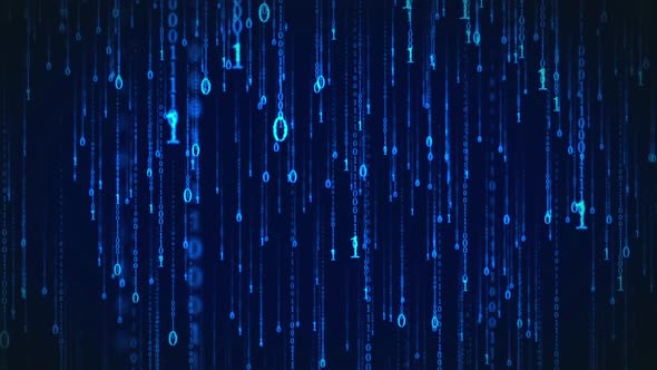 Technology Background Of Computer Binary Digital Rain Information Flow