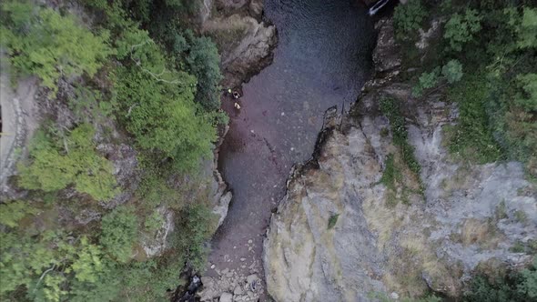 Rising Top View of the White Drin River in Zljeb Mountains Kosovo