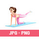 3D Sporty Woman Doing Exercises on Yoga Mat - GraphicRiver Item for Sale