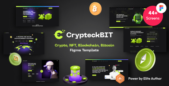 Crypteck - ICO landing page & Crypto Figma Template