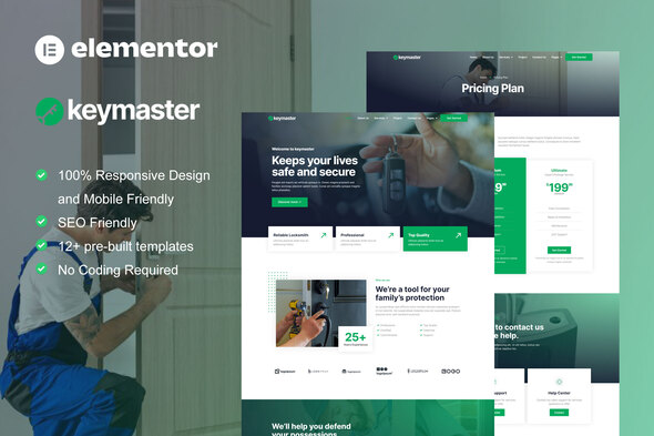KeyMaster - Locksmith & Key Maker Service Elementor Template Kit