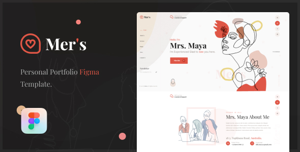 Mer's - Personal portfolio figma template