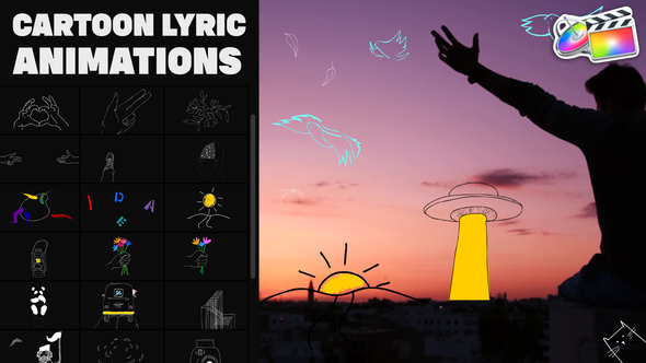 Cartoon Lyric Animations for FCPX alt