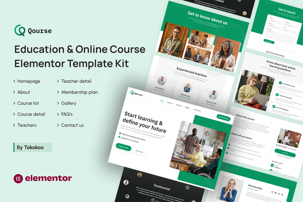 Qourse | Education & Online Course Elementor Template Kit
