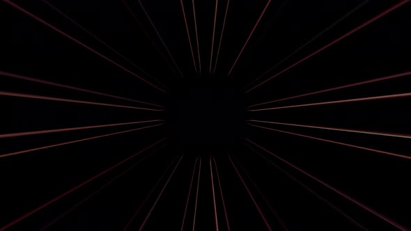3D Abstract shining bright lines and flashing neon lights with dots, colorful, black background
