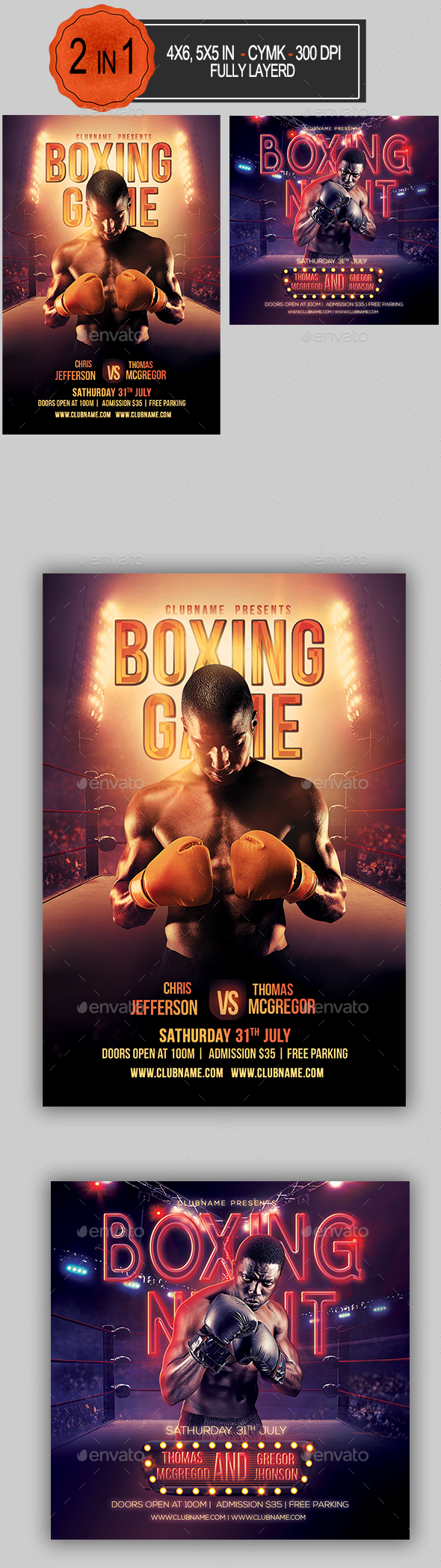 Boxing Game Flyer Bundle