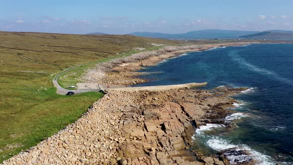 Aerial View of the Pier By Marmeelan and Falcorrib South of Dungloe County Donegal  Ireland