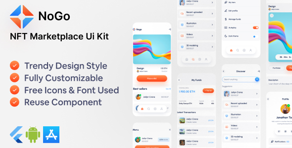 Nogo –  Flutter NFT Marketplace App Ui Kit