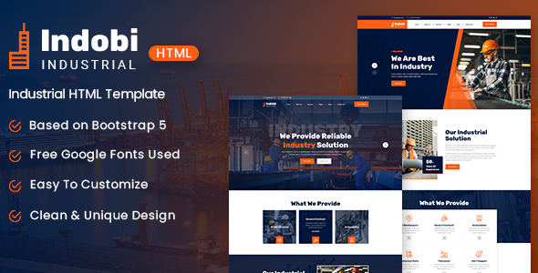 Indobi - Industrial HTML Template