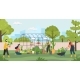 Gardening Together People Grow Plant on Farm - GraphicRiver Item for Sale