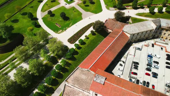 Aerial View of Lucca Cityscape in Spring Season Tuscany  Italy