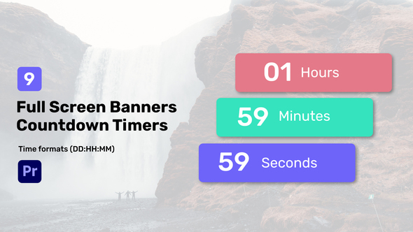 Full Screen Banners Countdown Timers for Premiere Pro