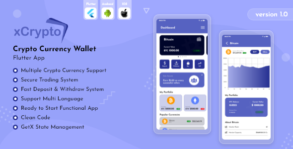 [Download] xCrypto – Crypto Currency Wallet Flutter App