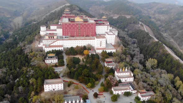 Aerial View of The Putuo Zongcheng Buddhist Temple, Chengde, China