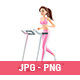3D Sporty Woman Running on Treadmill - GraphicRiver Item for Sale