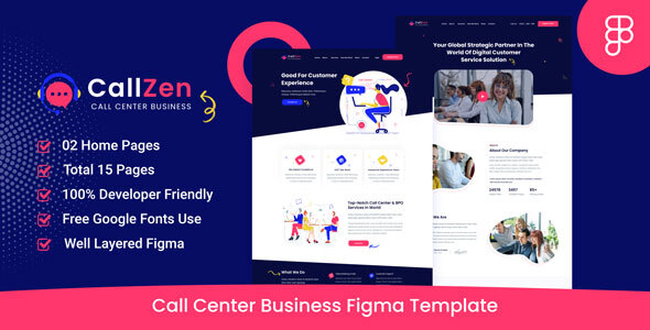 Callzen - Call Center Business Figma Template
