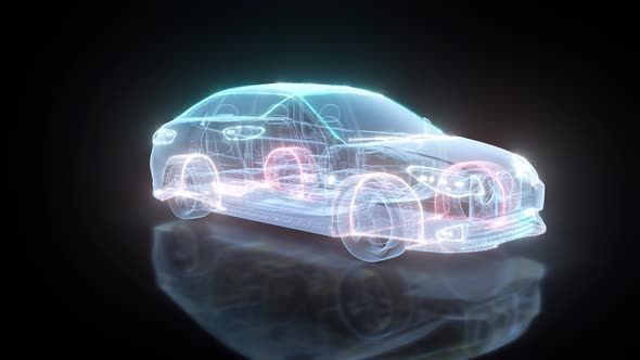 3d Car Scanning Hud Hologram 4k