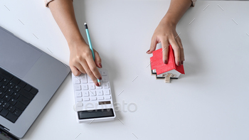 n white office desk. Real estate investment and insurance concept.