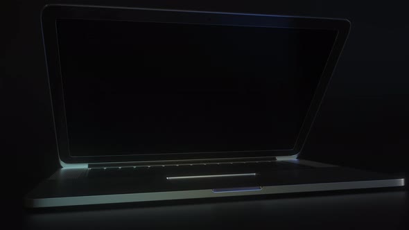 Open Laptop and Code on the Screen Composing Flag of Greece alt