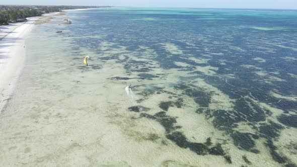 Zanzibar Tanzania  Kitesurfing Near the Shore