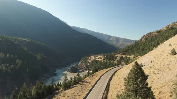 Beautiful View of Canadian Nature and a Scenic Road